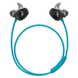 Bose® SoundSport™ Sweat & Weather-Resistant Wireless In-Ear Headphones With Bluetooth/NFC, 3-Button In-Line Remote and Carry Case Aqua/Black